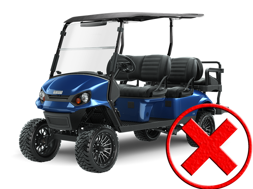 alt="EZGO S6 cart not compatible with RXV tuner"